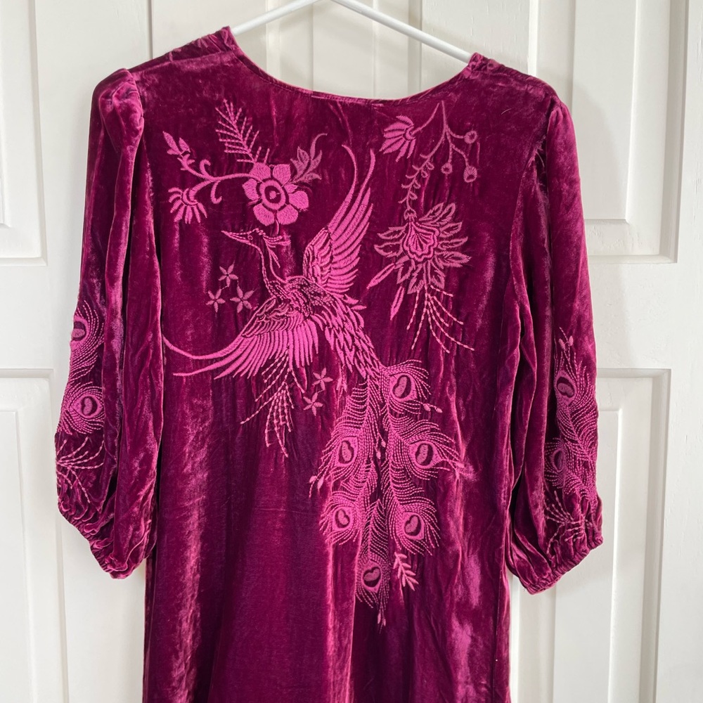 Johnny Was JWLA Azure Velvet Relaxed Dress xxs